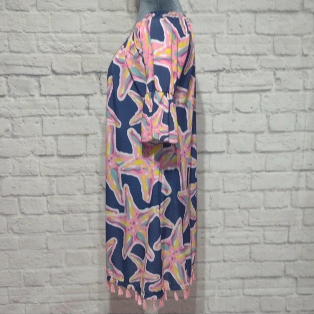 Simply Southern Navy Blue Dress with Pink Starfish Print - Picture 4 of 9